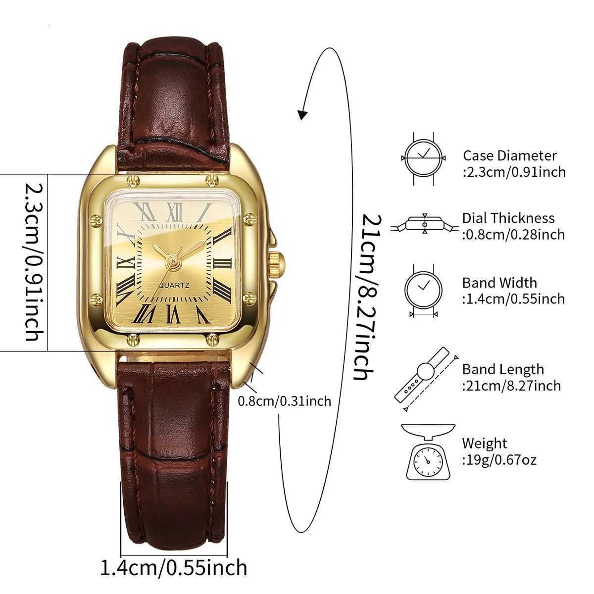 Fashion Square Women Leather Strap Wristwatches Casual Roma Dial Quartz Watch For Ladies Clock Relogio Feminino Without Box Y251212