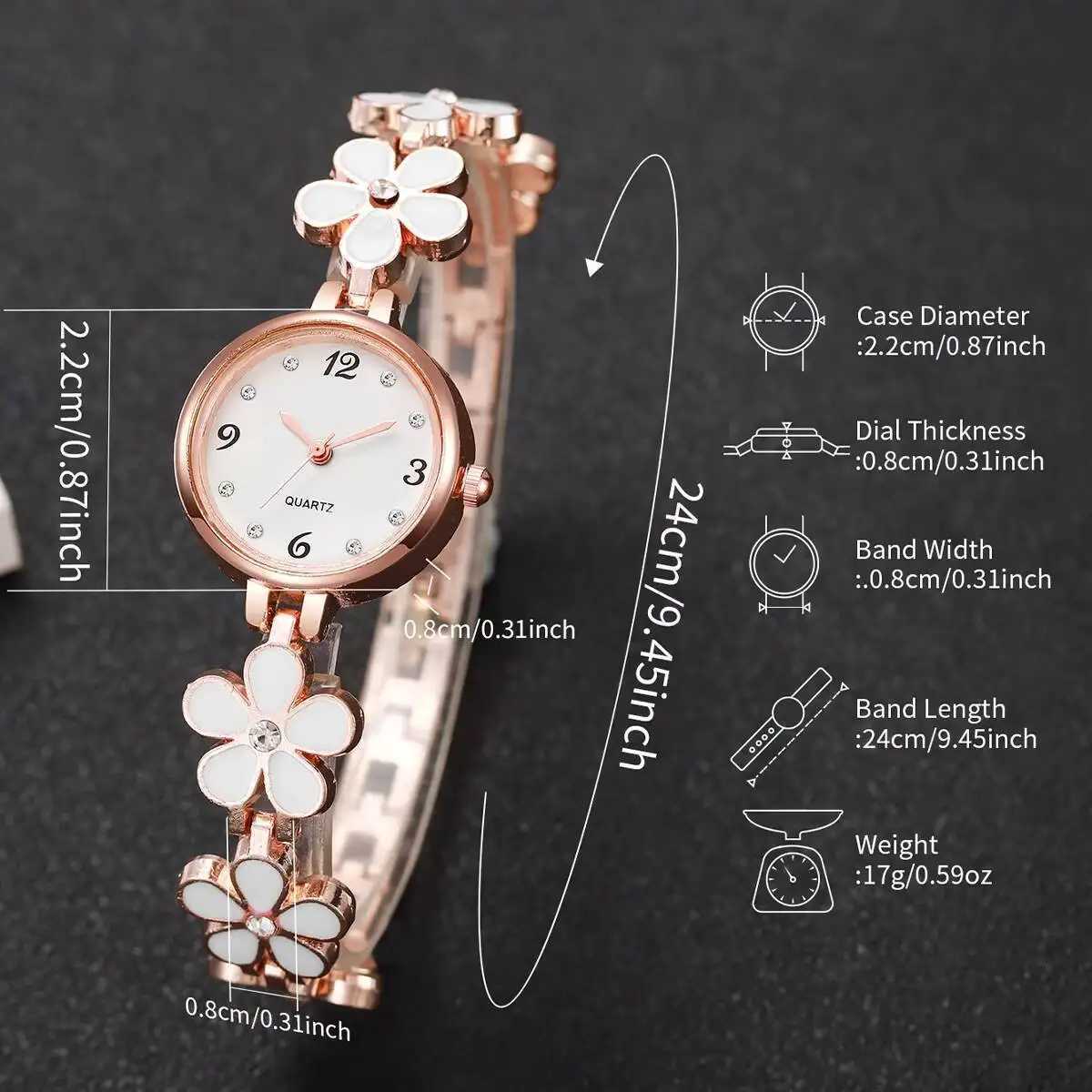 Elegant Women Watches Fashion Flower Bracelet Strap Ladies Quartz Wristwatch Reloj MujerWithout Box Y251212