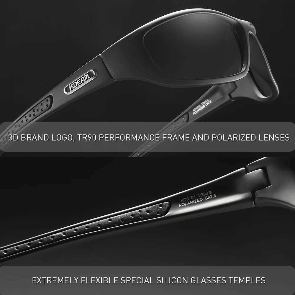 KDEAM Medium Size Outdoor Hiking Sunglasses Polarized Mens Camping Fishing Sun Glasses Unisex TR90 With Box G251212