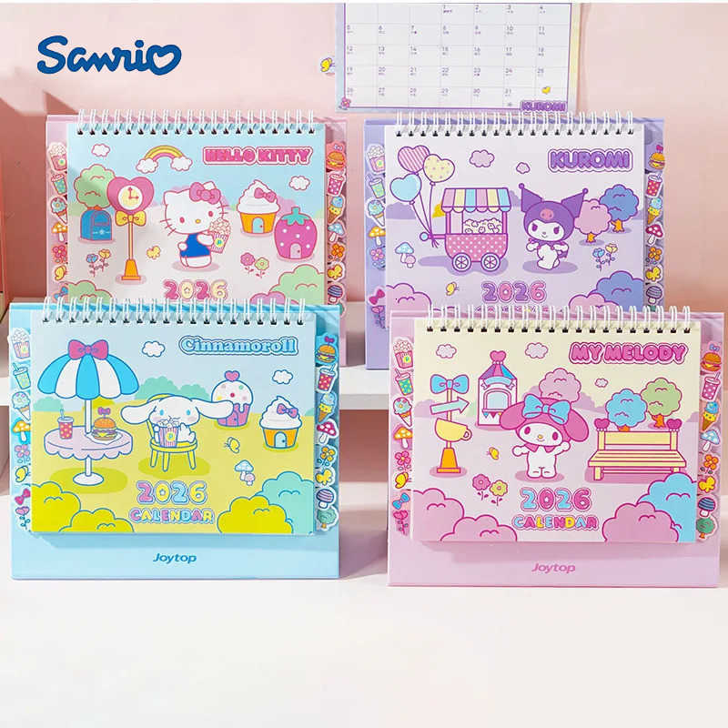 Sanrio 2026 New Hello Kitty KUROMI Cinnamonroll MELODY Cute Series Small Calendar Student Memo Office Desktop Vertical Calendar H2512121