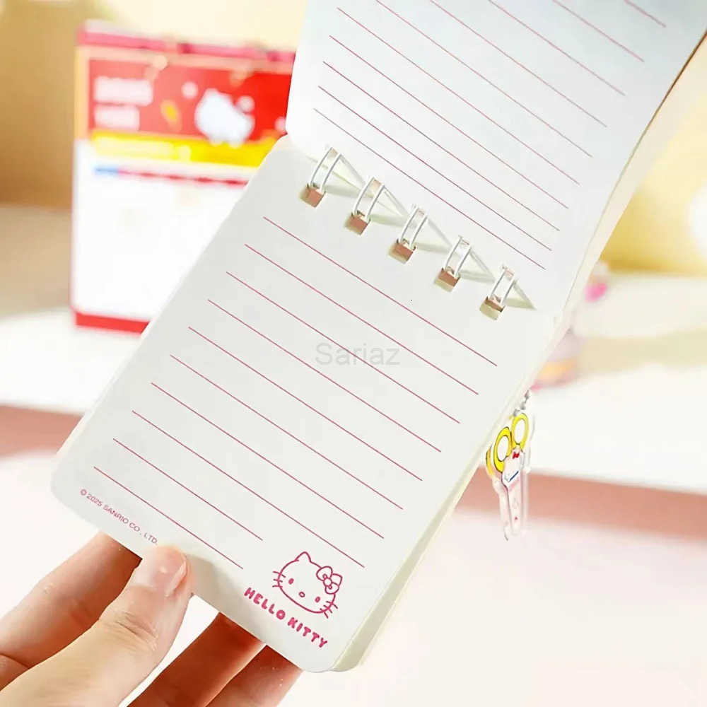 Sanrio Genuine Hello Kitty Flip-Top Spiral Notebook Kawaii Portable Planner Student Cartoon Stationery School Prize Girls Gifts H251212