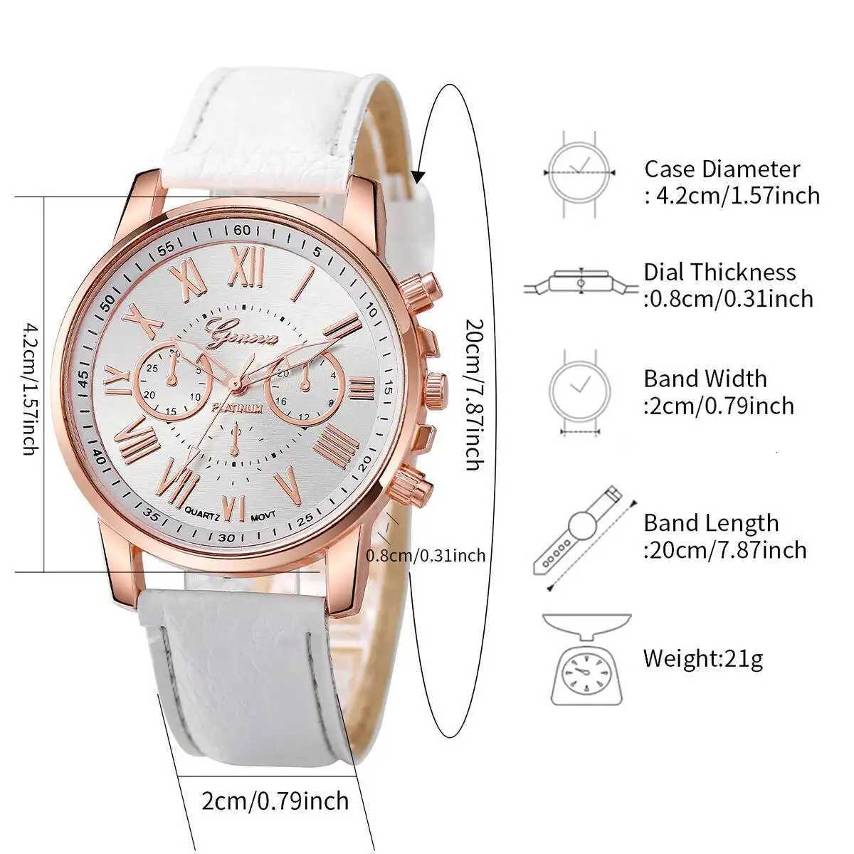 6PCS/Set Casual Leather Strap Women Watches Ladies Quartz Wrist Watch Rhinestone Jewelry Set Reloj MujerWithout Box Y251212