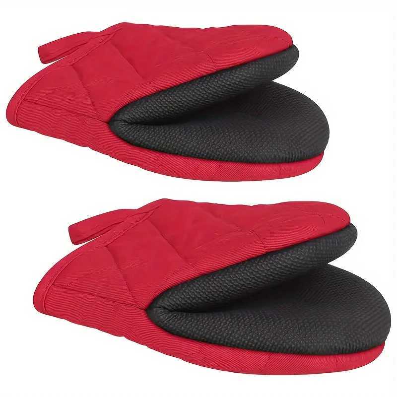 Mtilayer silicone kitchen oven mitts for cooking and baking - non-slip heat-resistant gloves food safe H251212