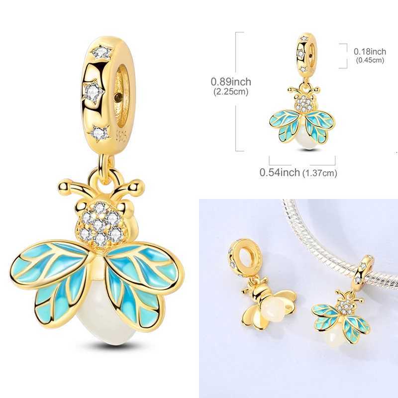 Hot S Charms Beads 925 Sterling Sier Per Bottle Letter Luminous Firefly Tarot Card Beads Fit DIY Bracelets Jewelry Y251212