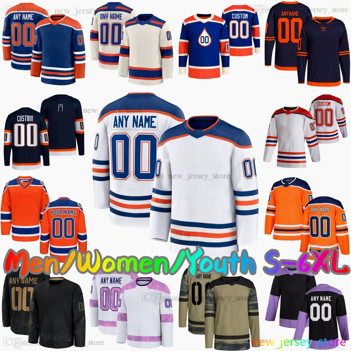 Custom S-6XL 97 Connor McDavid New Ice Hockey Jersey 29 Leon Draisaitl 18 Zach Hyman 93 Ryan Nugent-Hopkins 99 Wayne Gretzky 74 Stuart Skinner Nurse Stitched Jerseys