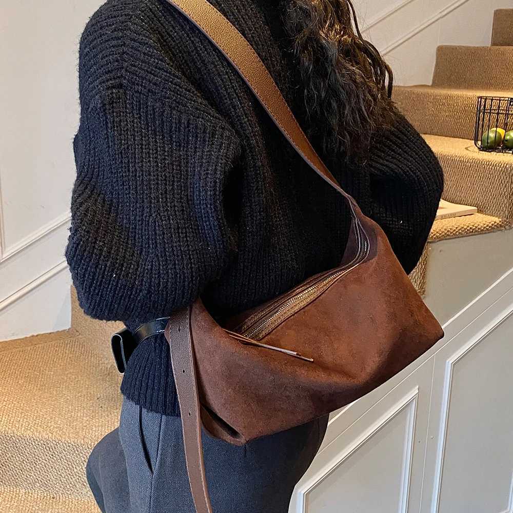 Niche Design Versatile Faux Suede Underarm Bag New Korean Style Fi Texture Single Shoder Wens Bag Y251211