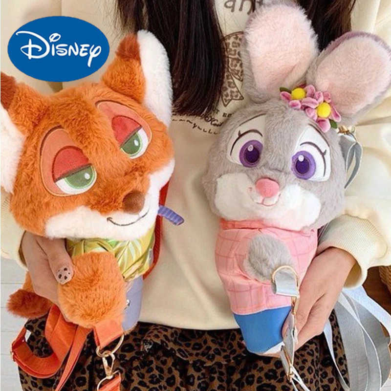 Disney Zootopia Plush Backpack Nick Wilde Judith Laverne Hopps Doll Crossbody Bag Cartoon Shoulder Bag Christmas Birthday Gift H251212
