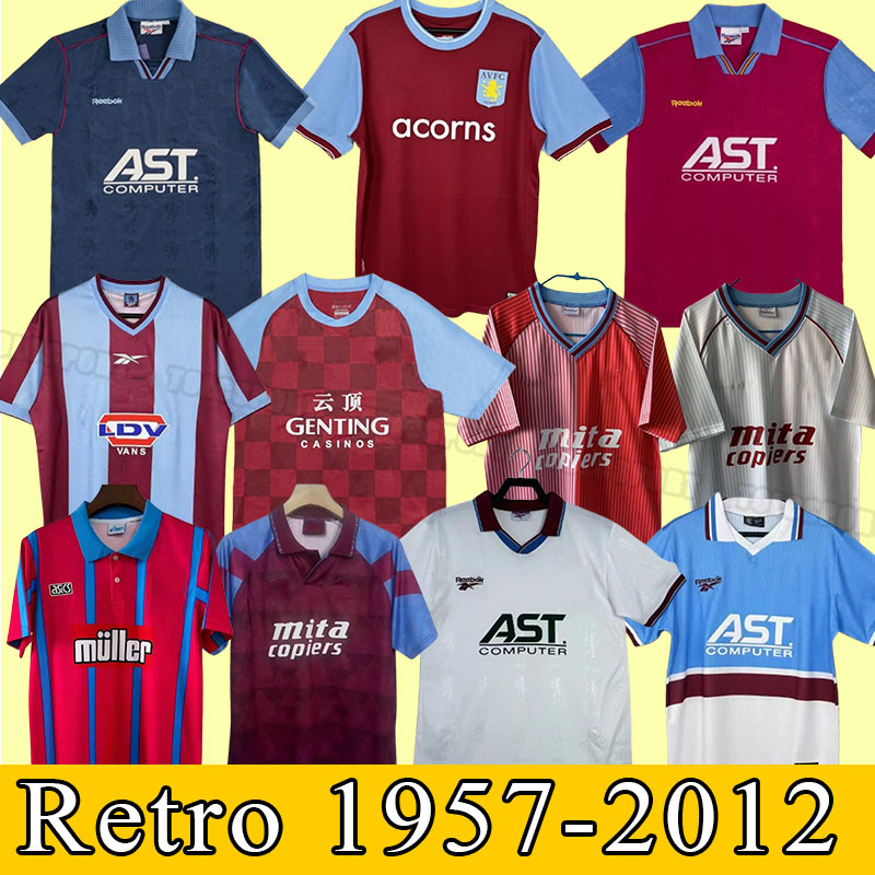 Villa retro soccer jerseys 80 82 88 93 95 Aston McGrath Houghton RICHARDSON Man classic vintage football shirt 1988 1993 1995 SAUNDERS YORKE EHIOGU 1990 1997 1994