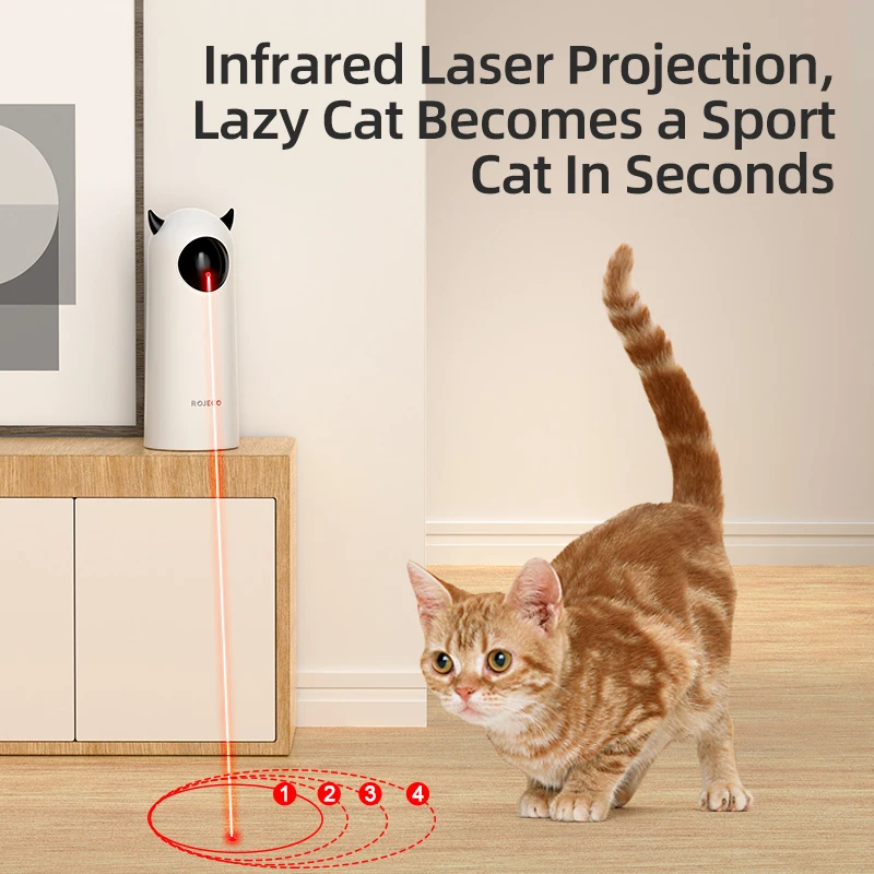 ROJECO Automatic Cat Toys Interactive Smart Teasing Pet LED Laser Indoor Cat Toy Accessories Handheld Electronic Cat Toy For Dog - view 5