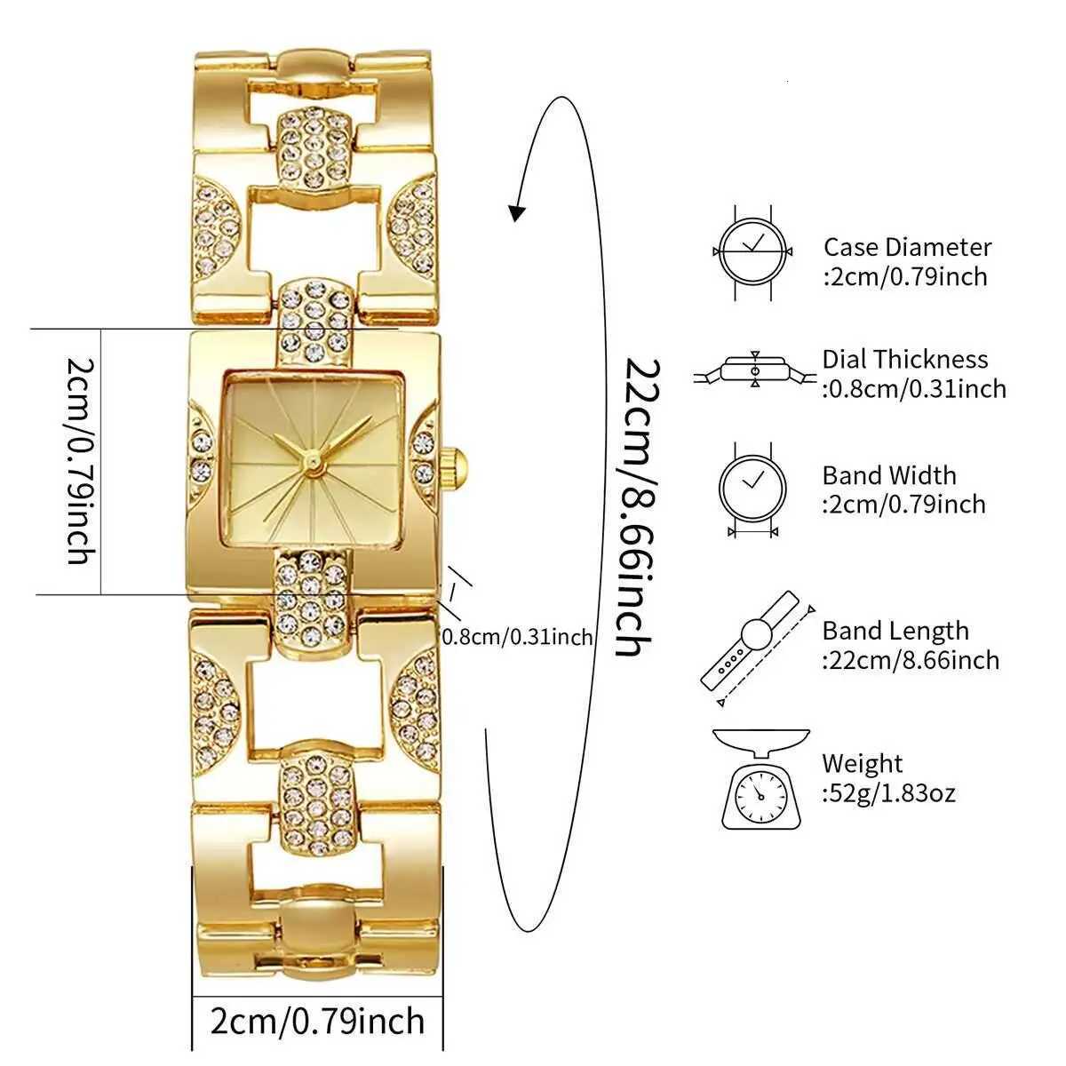 3PCS/Set Luxury Rhinestone Womens Quartz Watch Fashion Square Women Watches Reloj Mujer Girls Clock GiftWithout Box Y251212