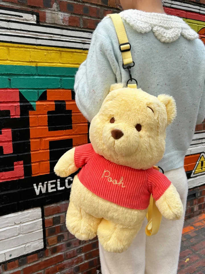 Disney Genuine Cute Kawaii Donald Duck Plush Backpack Doll Winnie The Pooh Judy Nick Lotso Cartoon Figure Bag Anime Peripheral Toy H251212