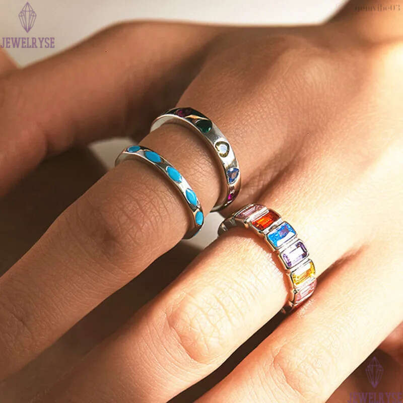 luury sweet colordul heart ring for woman diamond s925 sterling silver party school home 5A cubic zirconia designer rings jewelry size 6-9 girls frien