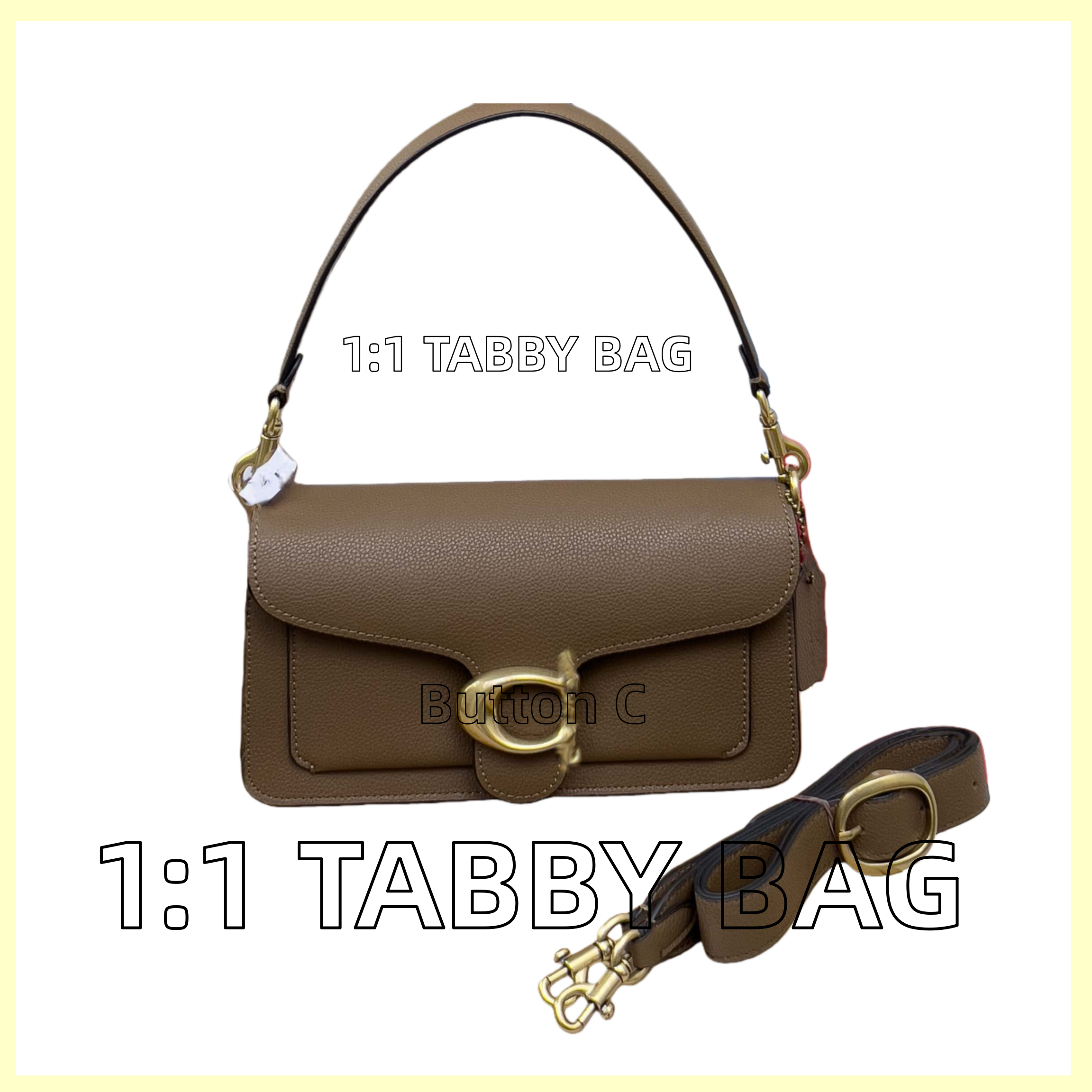 1:1 tabby 26 designer bag tabby bag tabby 20 soft chain shoulder bag genuine leather metal c-button handbag banquet bag with multiple styles and colors