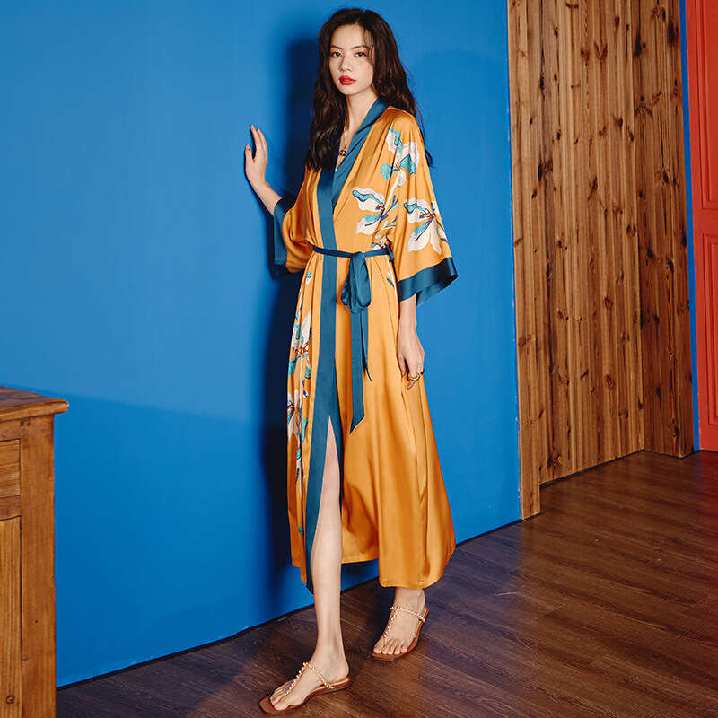 Pajamas for Women Designer Luxury 2026 Satin Chiffon Nightgown for Women, Summer Plus Size Ice Silk Robe, Bathrobe, Loungewear Casual and Comfortable