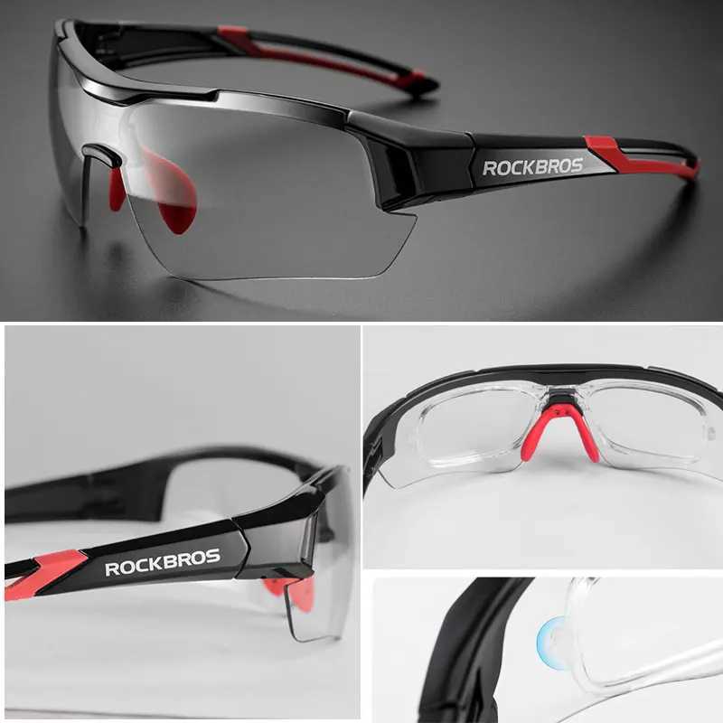ROCKBROS Photochromic Cycling Glasses Bicycle Outdoor Sports Sunglasses Discoloration Glasses MTB Road Bike Goggles Bike Eyewear G251212