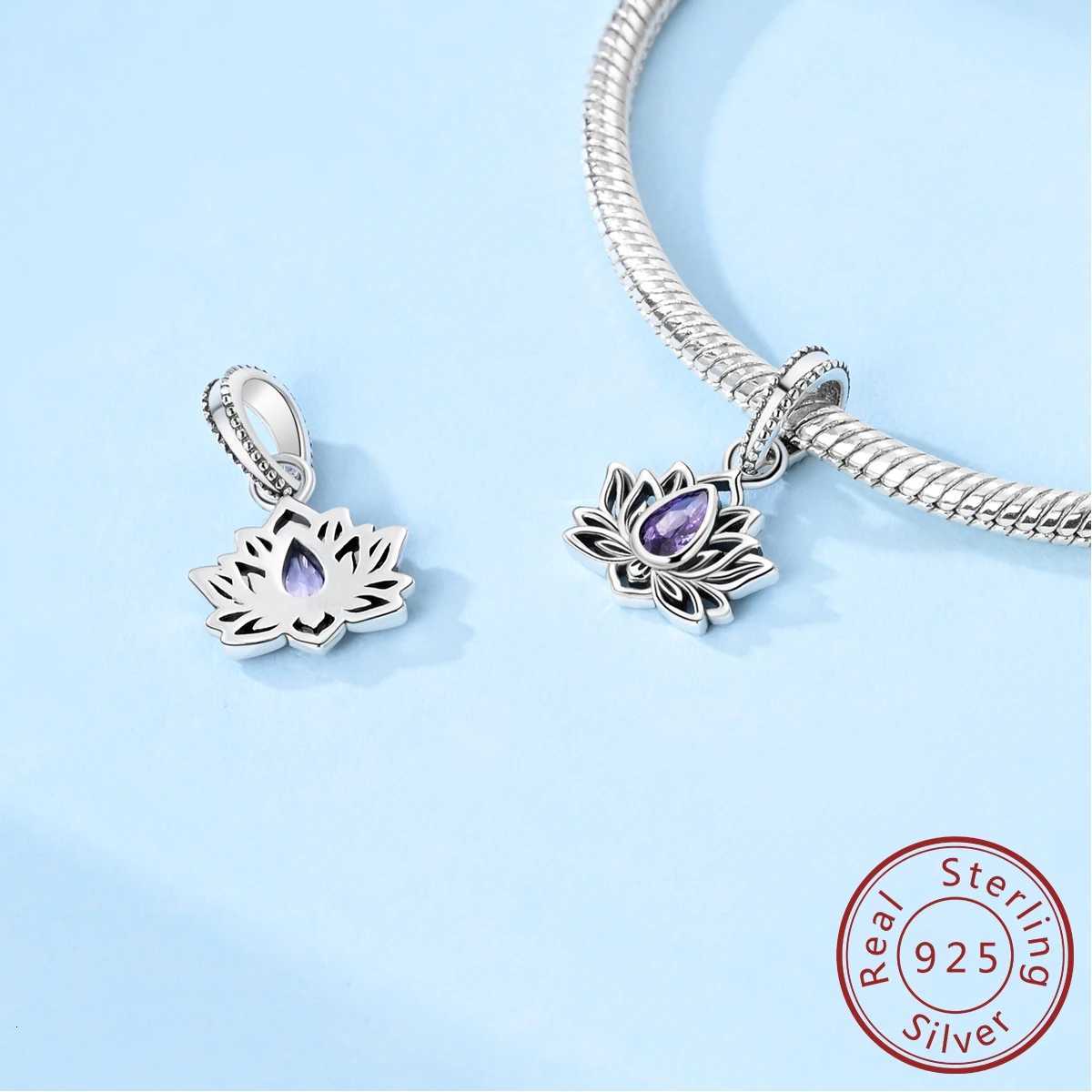 S925 Sier Charms Beads Lotus wer Sterry Sloth Pendant Fit Bracelet Diy Wan Jewelry Y251212