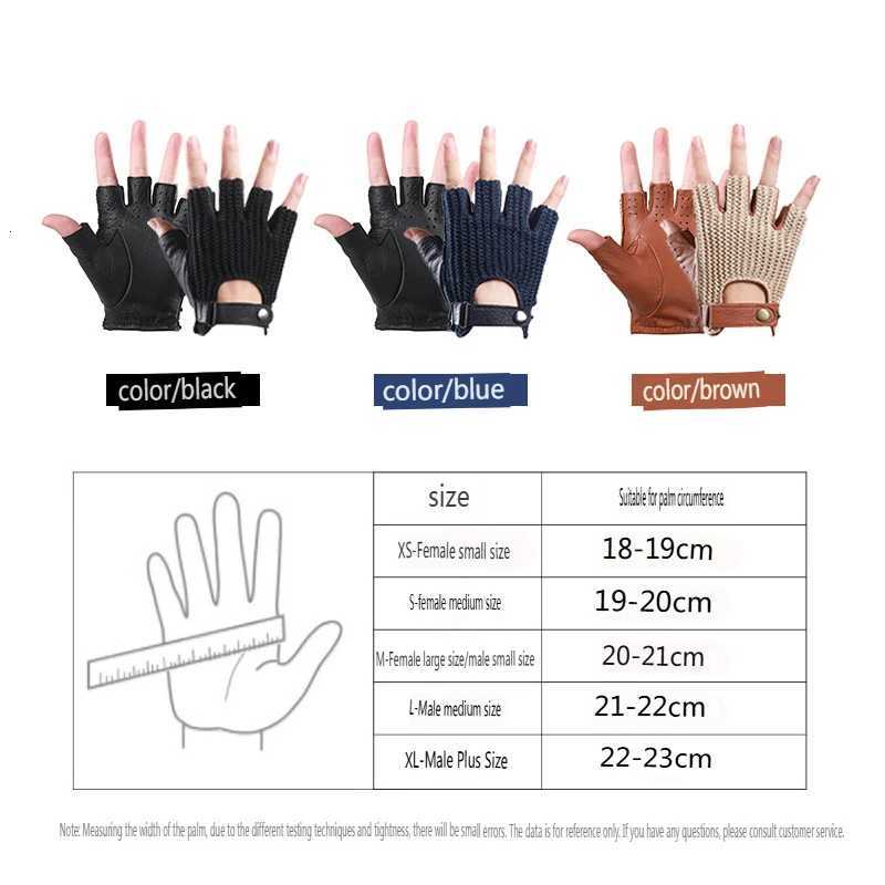Mens Retro Motorcycle Fingerless Leather Gloves for Driving and Riding Knitted Breathable Half-Finger Gloves Y251211
