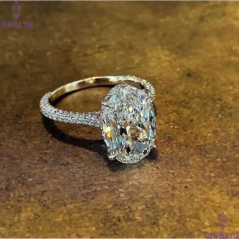 2025 Choucong Brand Top Sell Sparkling Wedding Rings Luxury Jewelry Oval Cut White Moissanite Diamond Real 100% 925 Sterling Silver Women Bride Ring G