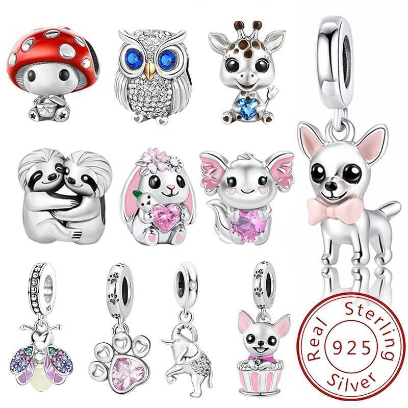 925 Sterling Sier Dumbbell Cute Dog Charms Beads Fit Diy Bracelet Bangle Making Gift Of High Quty Jewelry Y251212