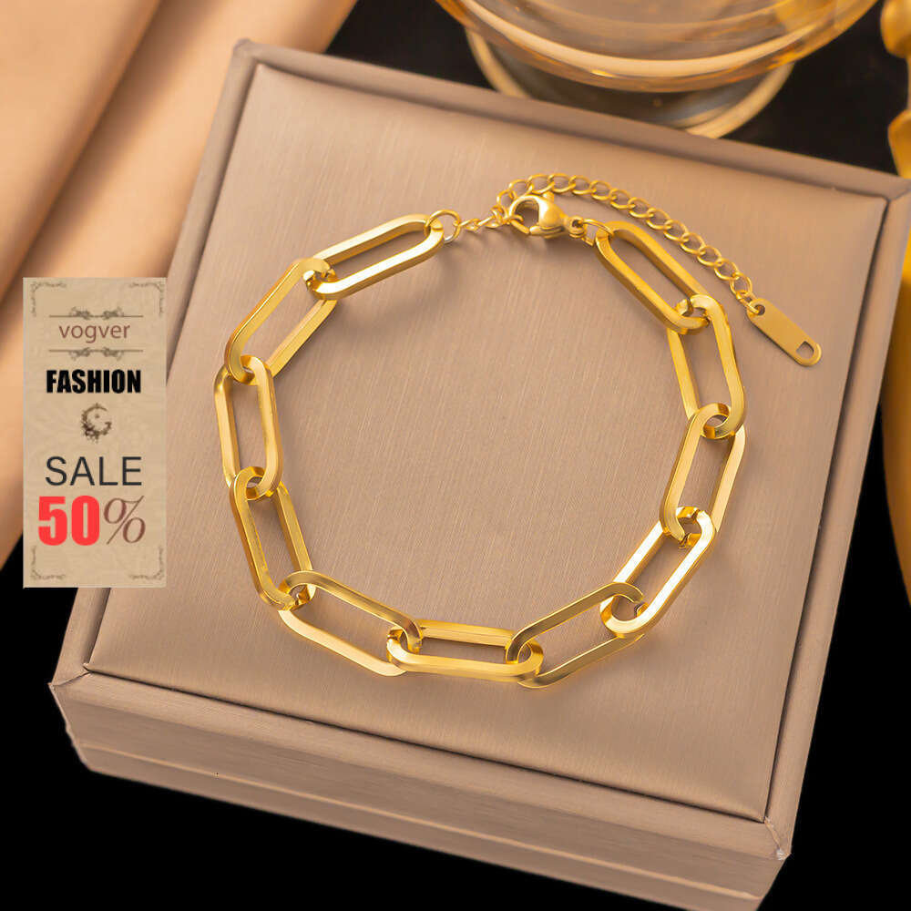Bracelet for Women Designer Luxury 2026 New Fashion Thick Chain Titanium Steel Bracelet Women Niche Exquisite High-end Accessories Jewelry