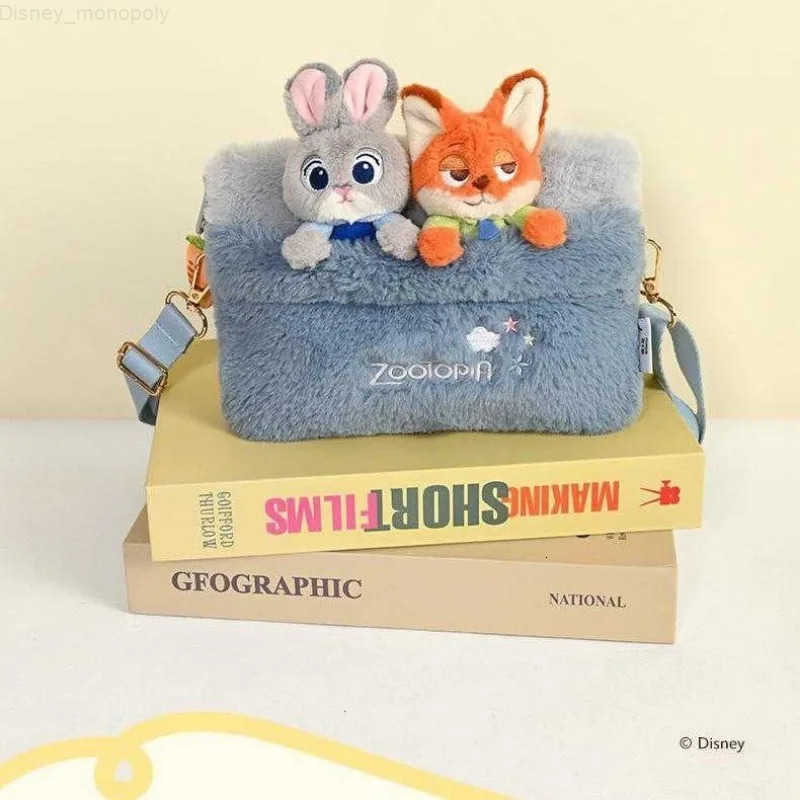 Disney Kawaii Zootopia Plush Bag Cute Judy Nick Crossbody Plush Handheld Backpack for Cosplay Costumes Accessories Holiday Gift H251212