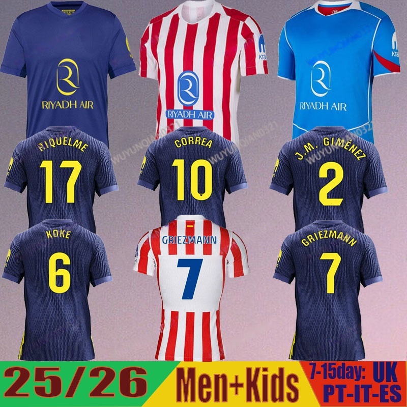 25 26 Atleticos de madrid J. GRIEZMANN ALVAREZ Soccer Jerseys ALEX B. Sorloth ALMADA GALLAGHER KOKE SAUL camiseta football shirt men kids kit 2025 2026