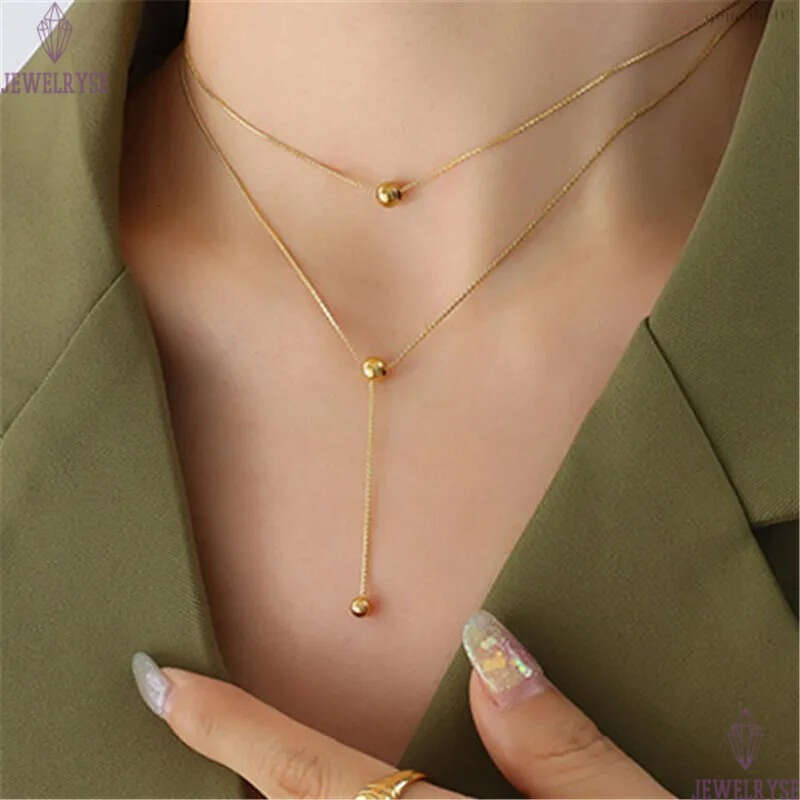 double chains stainless steel gold chain necklace designer for woman party home pendant necklaces school choker women jewelry travel birthday friend g