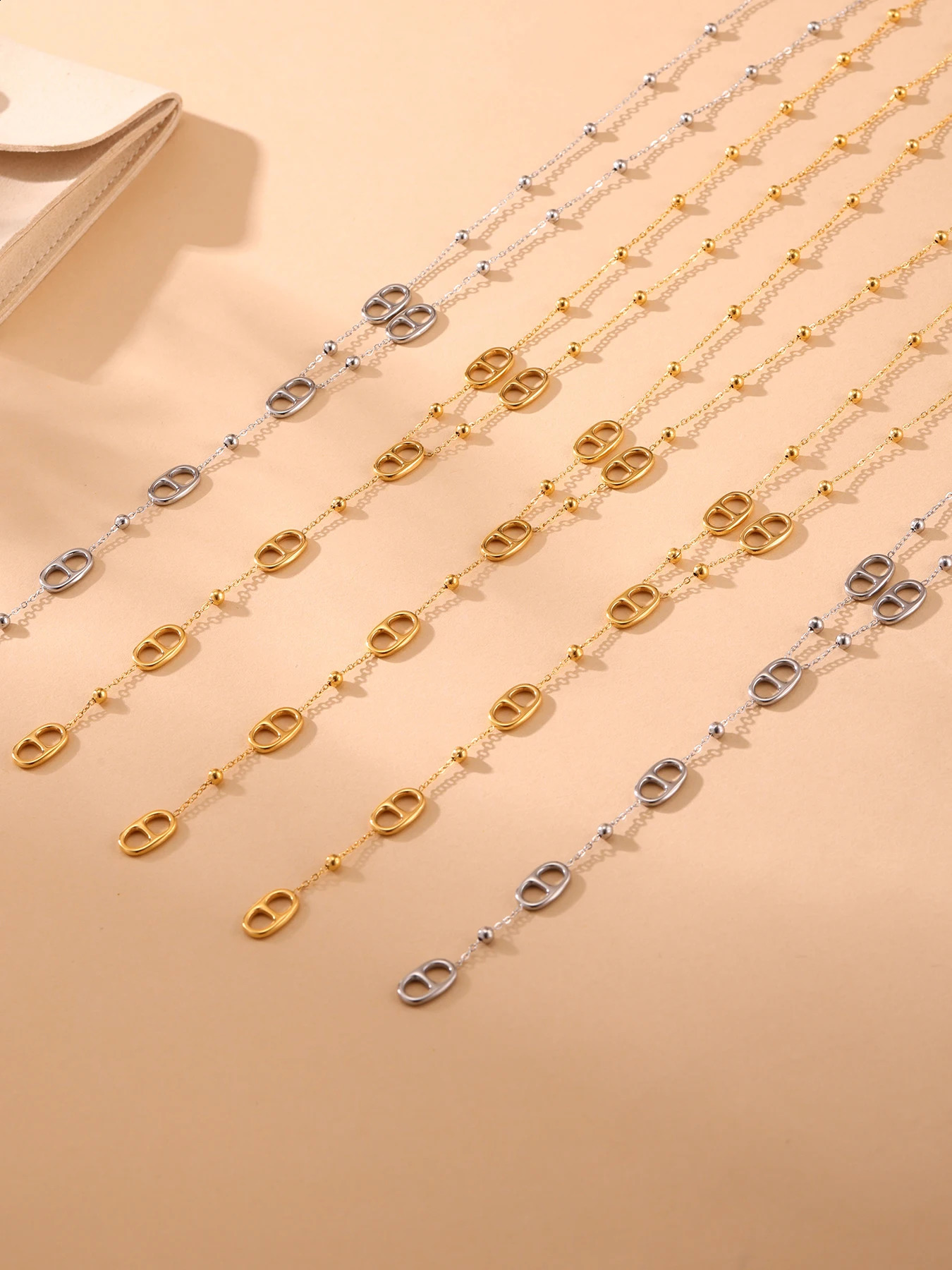 Nivora Fashion Long Chain Stainless Steel Necklacs For Women PVD Real Gold Plated Metal Female Collar Party Banquet Jewelry 251205