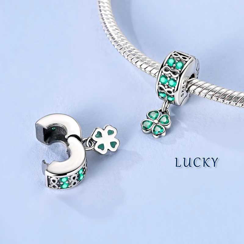 925 Sterling Sier Charms Beads Green Series Dangle Fit Wen Bangle Bracelet Y251212