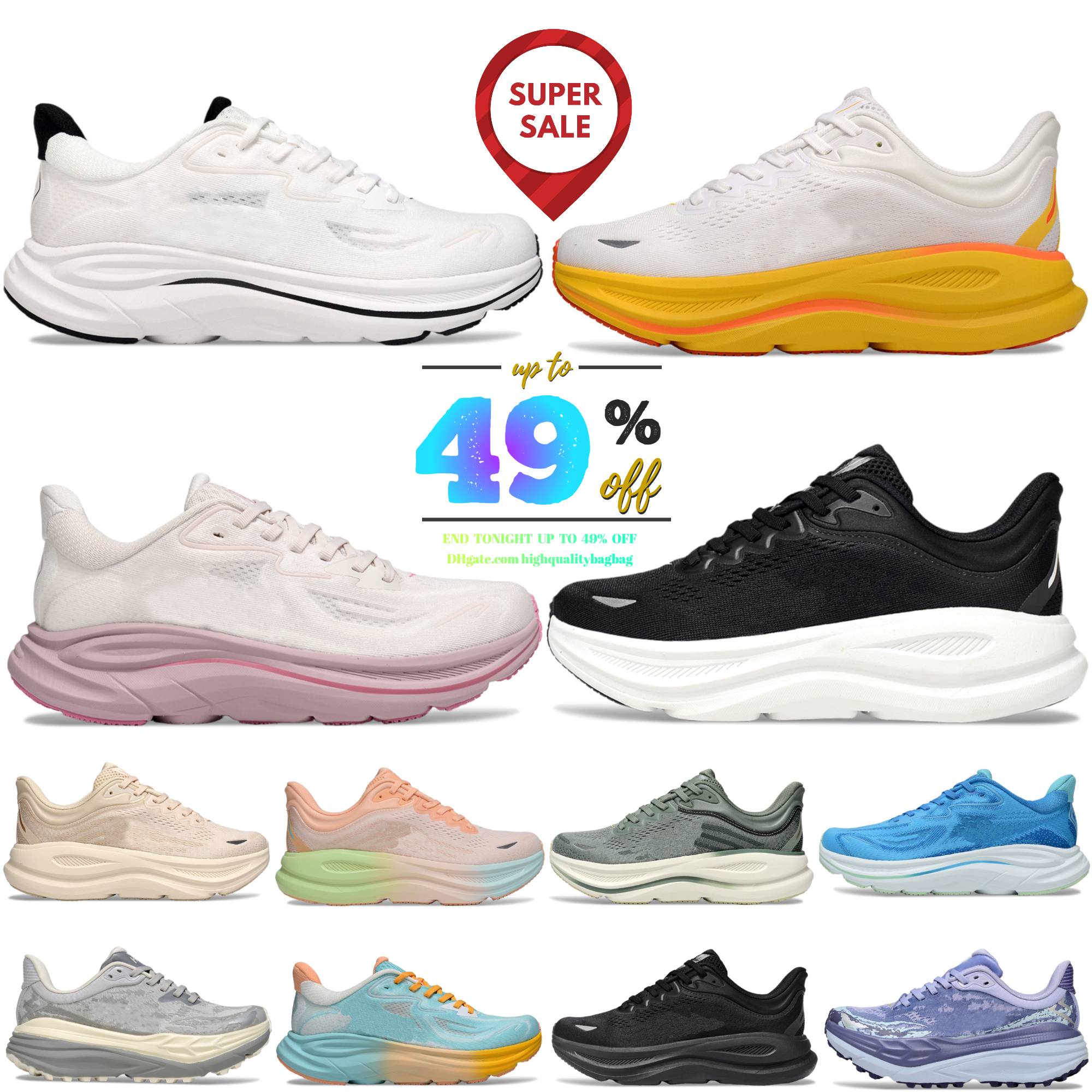 Top Men Women Bondi 8 9 Running Shoes Clifton 10 Triple White Black Galactic Grey Stellar Oatmeal Oat Milk Alabaster Birch Frost Cielo Blue Designer Sneakers Walking