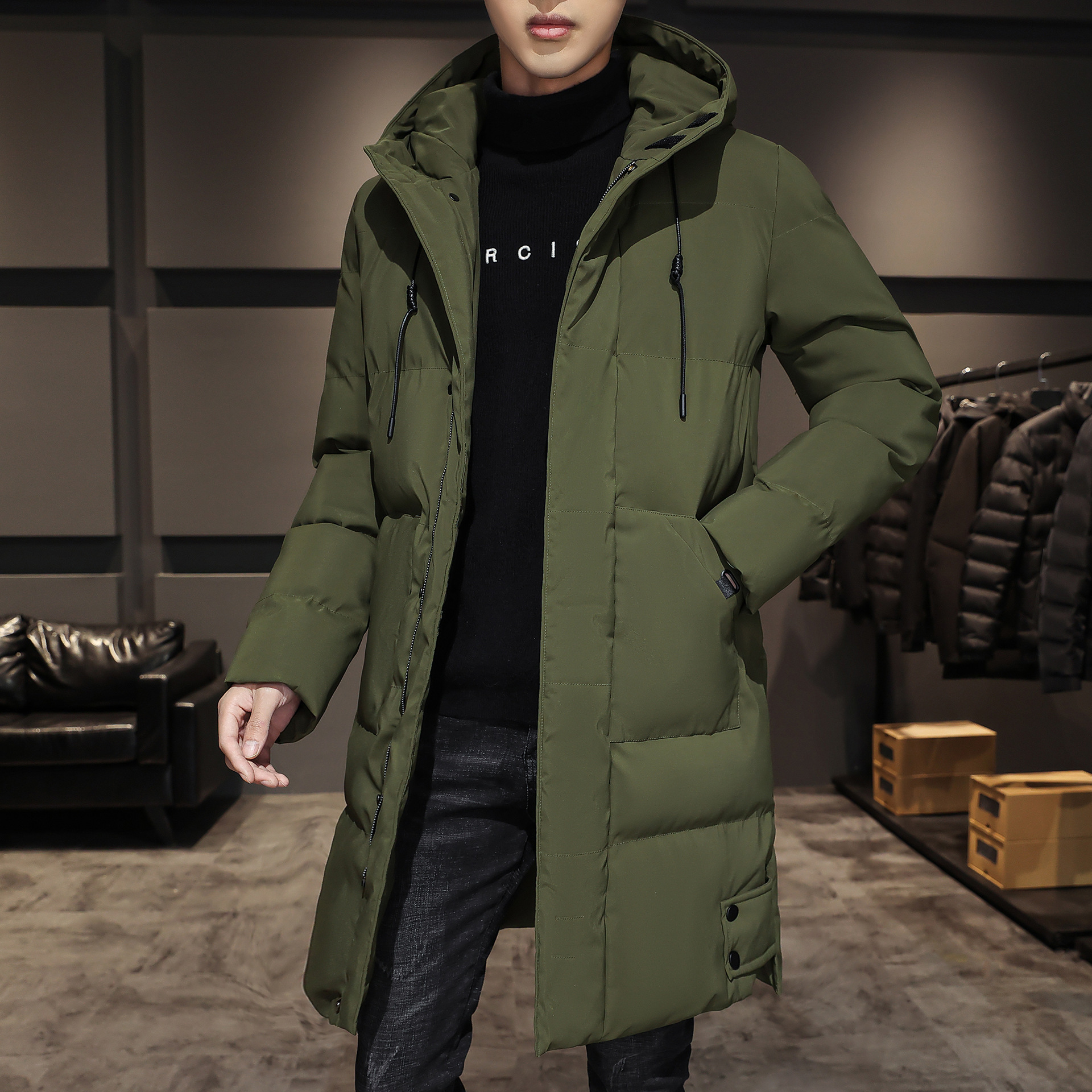 Best-Selling Mid-Long Cotton Padded Coat: Trendy Winter Loose Hooded Warm Thickened Down Cotton Jacket