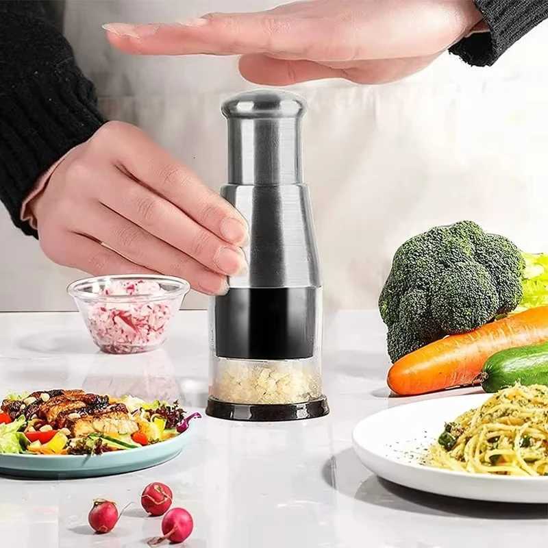 New Garlic Onion Chopper Manual Pressed Garlic Press Machine Garlic Squeezer Fruit Vegetable Chopper Kitchen Supplies H251212