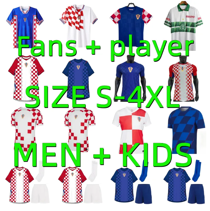 22 23 24 25 26 27 Croacia MODRIC soccer jerseys 1998 2010 Croatia SUKER Retro national team MANDZUKIC PERISIC KALINIC 2026 2027 football shirt KOVACIC Rakitic men kids