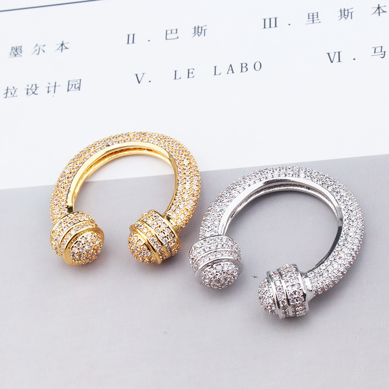 Simple Fashion Women's Elegant Full Zircon U-Shaped Bracelet Ring Set Elegant and Grand Hand Jewelry