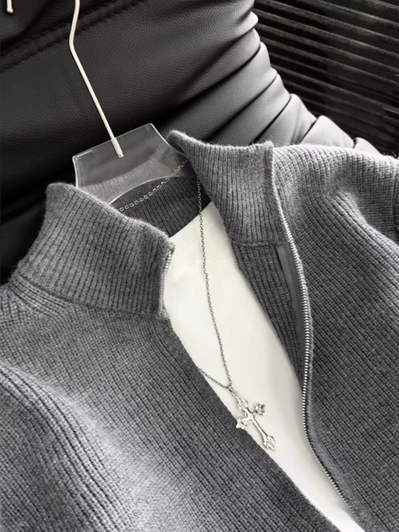 Men's sweater jacket is a clean and versatile, form-fitting sweater jacket
