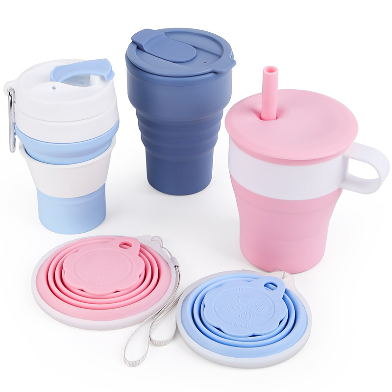 American style coffee portable outdoor travel companion foldable silicone water kettle compressed pocket cup 350ML-375ml Z260313