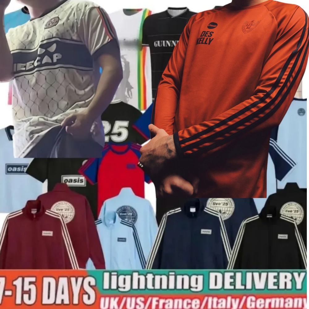 2026 Oasis Tour Jacquard Football Jersey Shirts Kit 25 26 Fontaines Dc Home Away Third Bohemians BLACK GUINNESS Soccer Jerseys 135th Anniversary Oasiss Live 787899