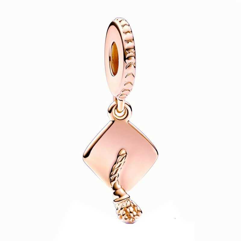 Hot S Sparking Rose Gold Charm Beads Dangle European Fit Sier Bracelet Necklace Beads For Diy Jewelry Wen Gift Y251212
