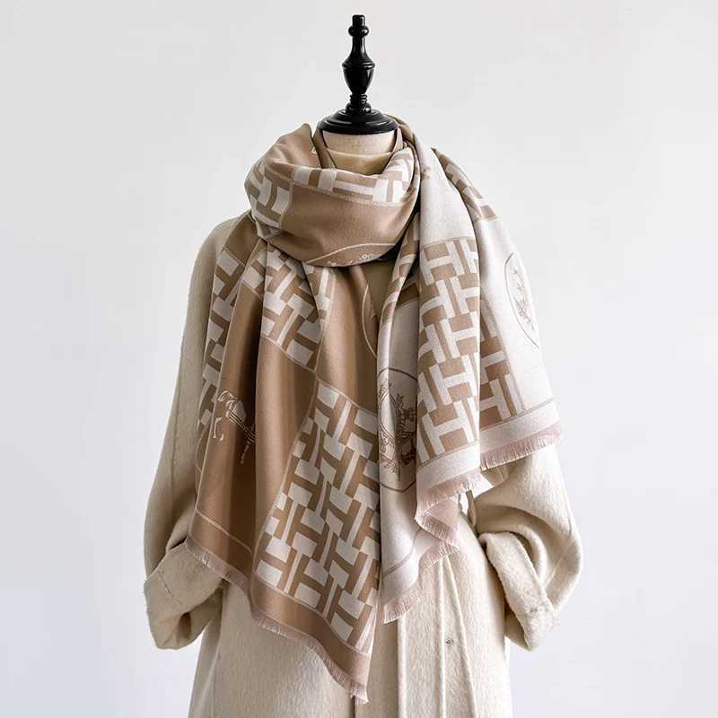 Elegant Polka Dot Design Scarf Imitation Cashmere Soft Warm Versatile Shawl Coldproof Windproof Blanket Scarf for Autumn Winter Y251211