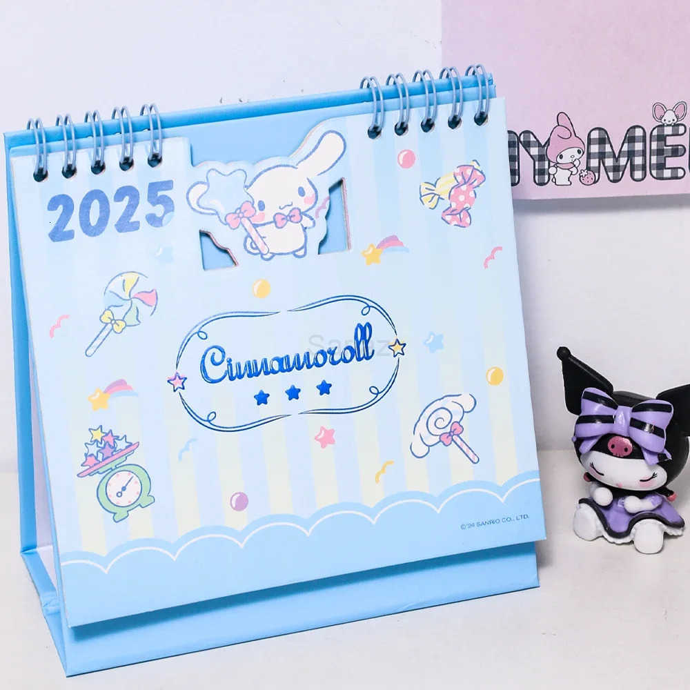 Sanrio 2025 Sanrios Desktop Calendar Hello Kittys Notepad Kuromi Cinnamoroll Standing Calendar Ornament Monthly Planner Home Supplies H251212