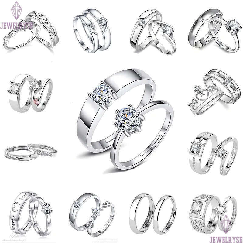 lovers couple rings luxury diamond simple classic designer love shine cz zircon wedding ring jewelry valentines day gift