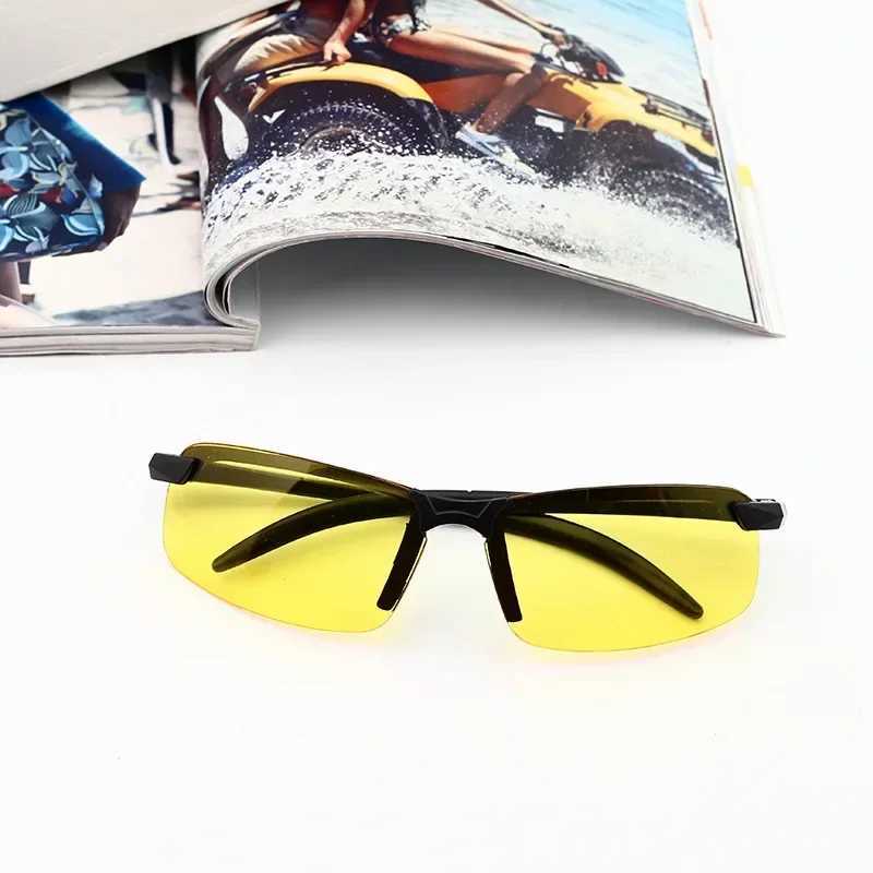Men Night Vision Glasses for Driving Yellow Glasses PC Frame Sunglasses Outdoor Glasses To Handle At Night Anti Glare Gafas G251212