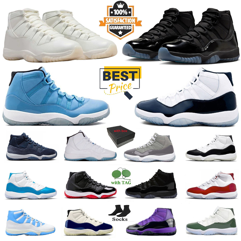 with box design 11s Hight Cut Basketball Shoes men women sneakers Gamma Blue Pearl W UNC Pantone Classic Breathable Daily Outfit Sports Shoes size 36-47