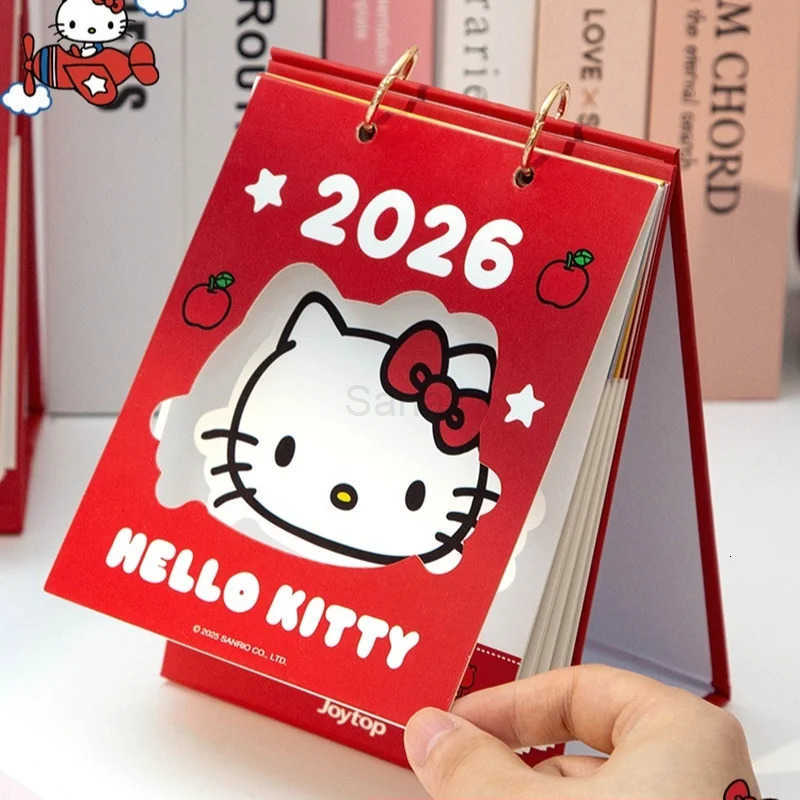 Sanrio 2026 New Hello Kitty Mini Desk Calendar - 2025 Creative Kawaii Desktop Decoration Cute Cartoon High-Aesthetic Planner Office H251212