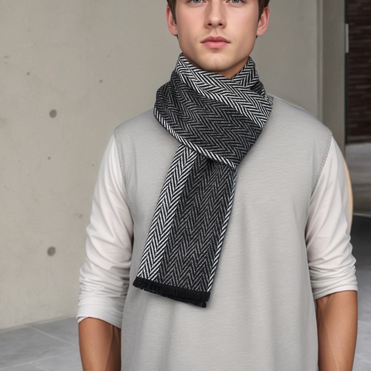 Outing Mens Business Scarf Luxury Print Neck Scarf Fashion Autumn And Winter Cashmere scarf Popular New Windproof Sand ShawlL251020