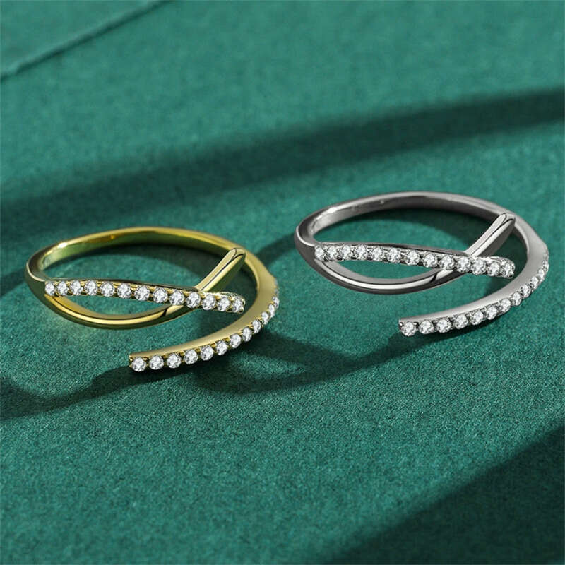 classic size adjustabel band rings designer for woman s925 sterling silver jewelry party 5A cubic zirconia luxury diamond 18k gold ring women valentin