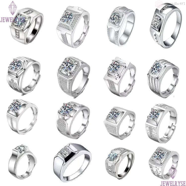 S925 silver moissanite for women men classic six claws diamond cz zircon round big stone love rings designer engagement ring jewelry wholesale size aj