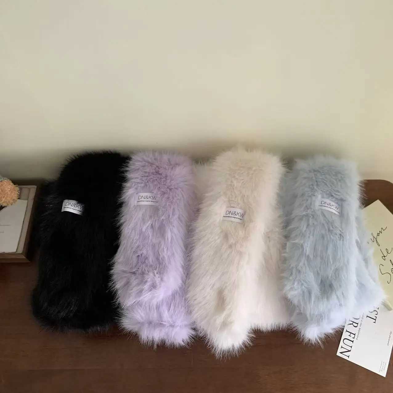 2024 Womens Winter Warm Shiny Mink Knitted Scarf Fashion Plush Thickened Scarf Lady Blanket Solid Color Scarves Y251211