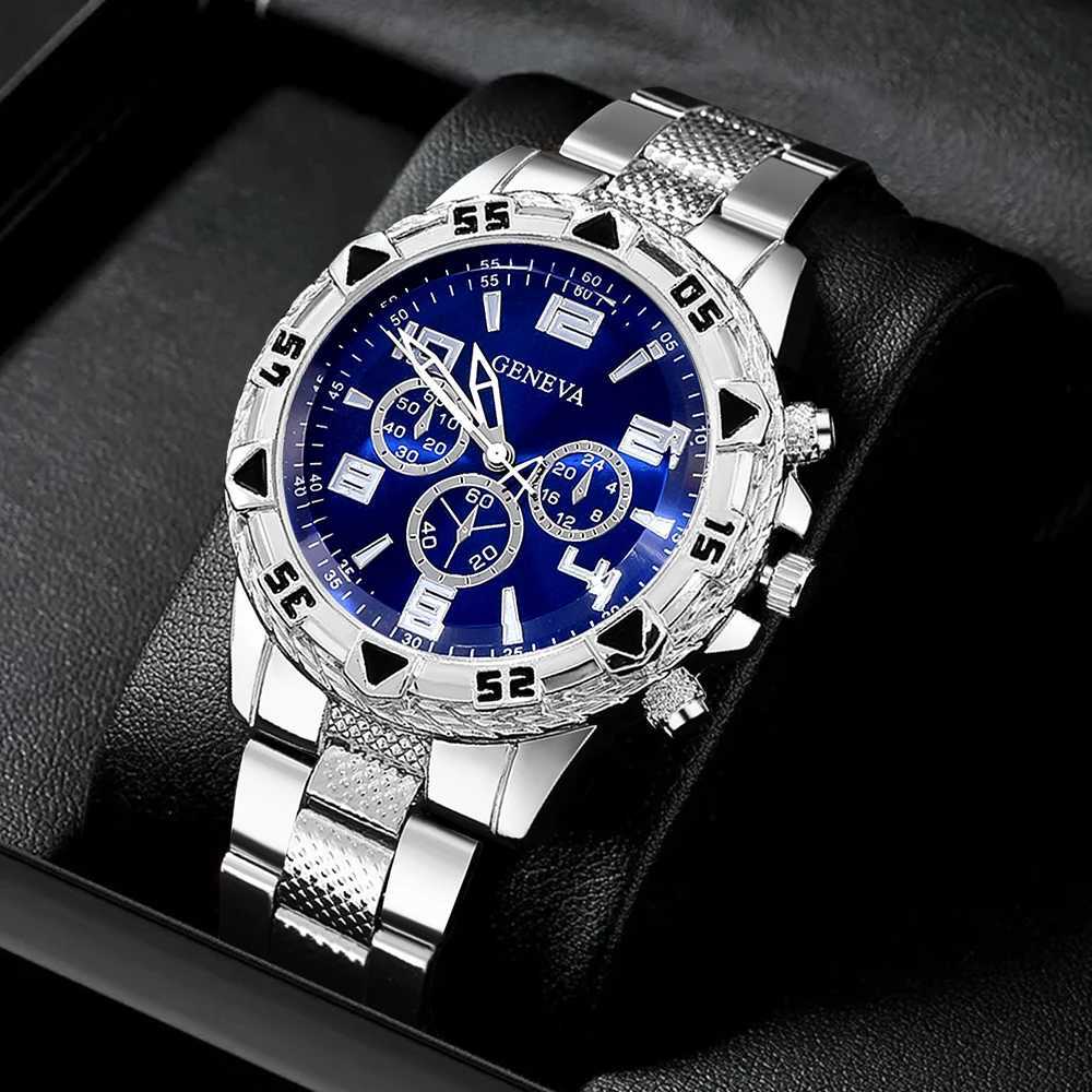 Mens Foreign Trade Watch Mens Large Dial Quartz Sports Square Watches For Mens Glowing Watch Set Y251212