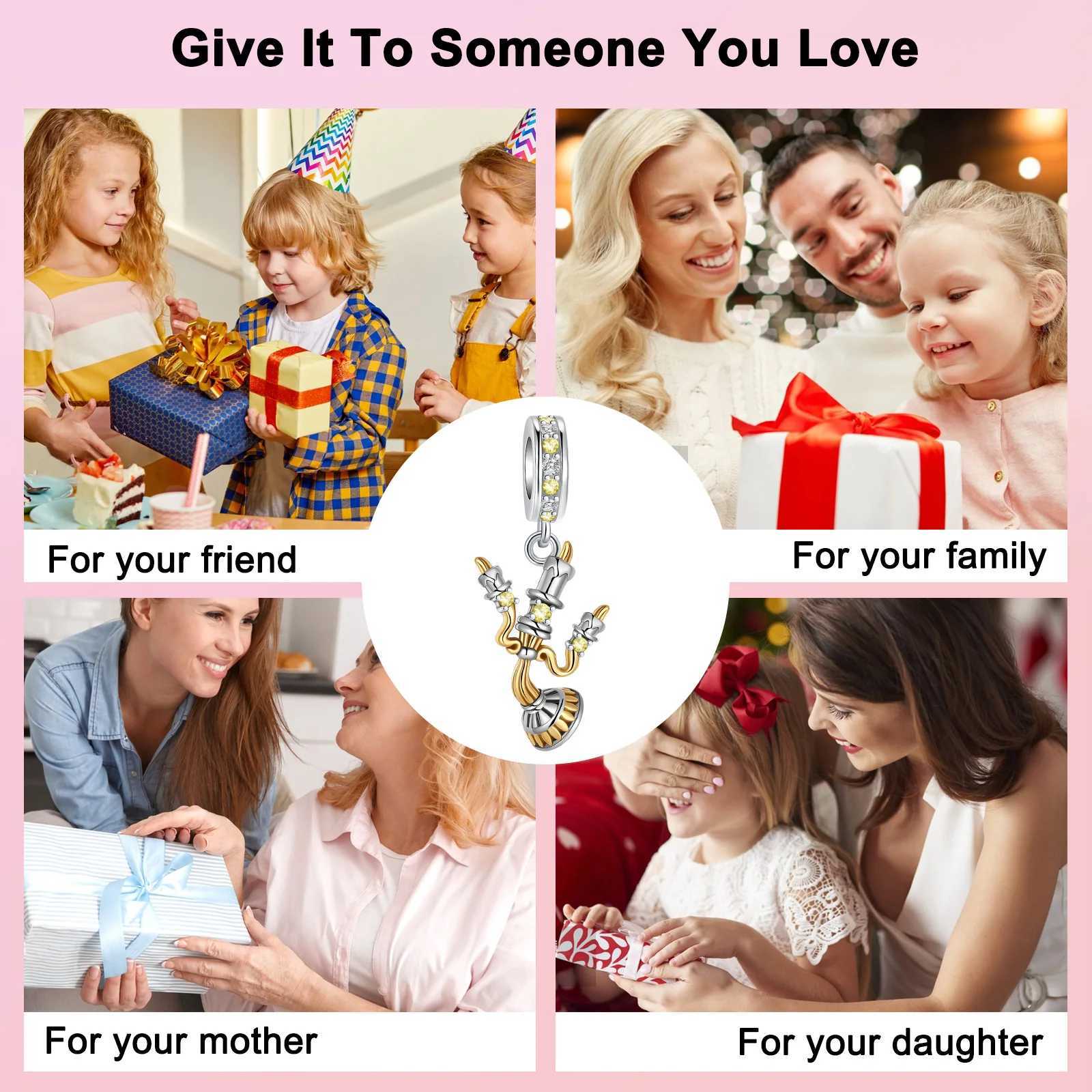 925 Sterling Sier New Design Game Handle Candle Bead Charm Pendant Fit Bracelet Necklace Beads Jewelry Y251212